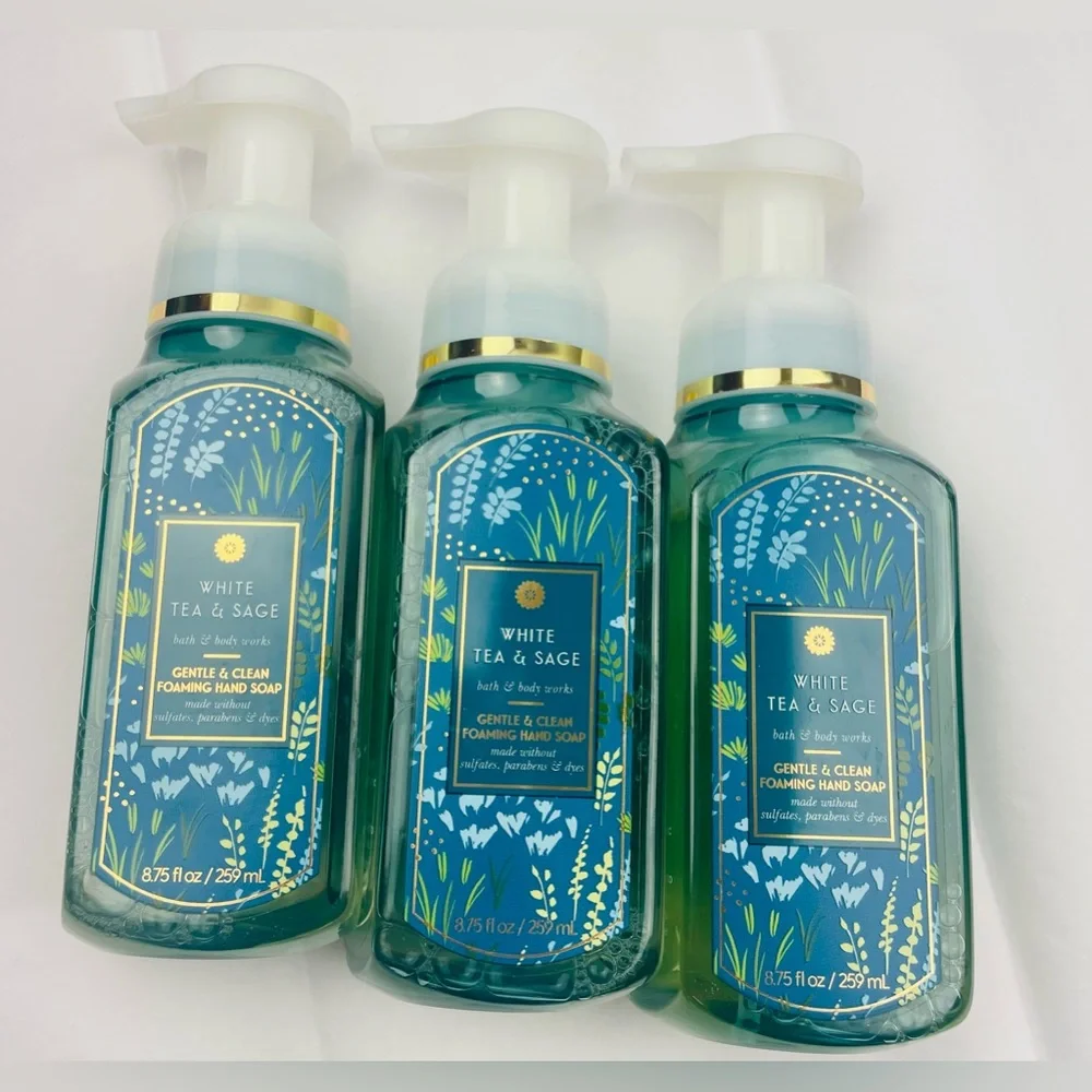 3-Pack~BATH AND BODY WORKS ~WHITE TEA & SAGE~FOAMING HAND SOAP